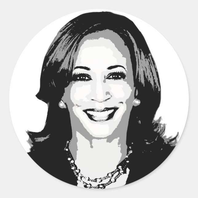 Kamala Harris Runder Aufkleber (Vorderseite)