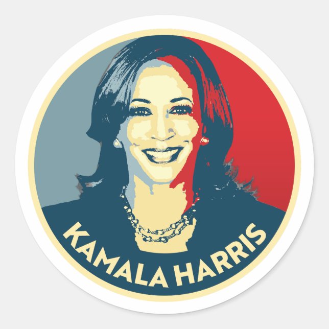 Kamala Harris Runder Aufkleber (Vorderseite)