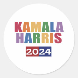 Kamala Harris. Runder Aufkleber
