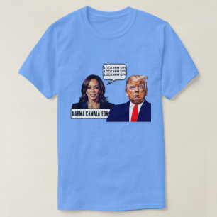 Kamala Harris sagt, sperre Trump auf T-Shirt