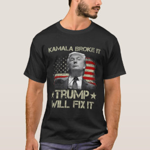 Kamala Harris schlug, Trump werde die US-Flagge re T-Shirt