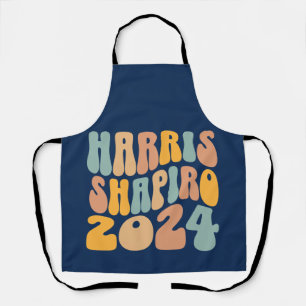 Kamala Harris Shapiro Wavy Text Retro Trendy Schürze