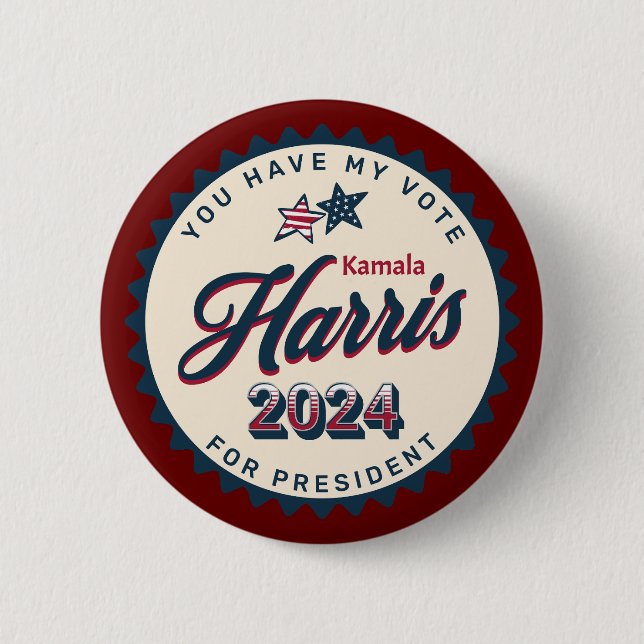 Kamala Harris | Sie haben meine Stimme Button (Vorderseite)