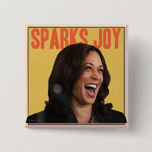 KAMALA HARRIS SPARKS JOY PIN BUTTON