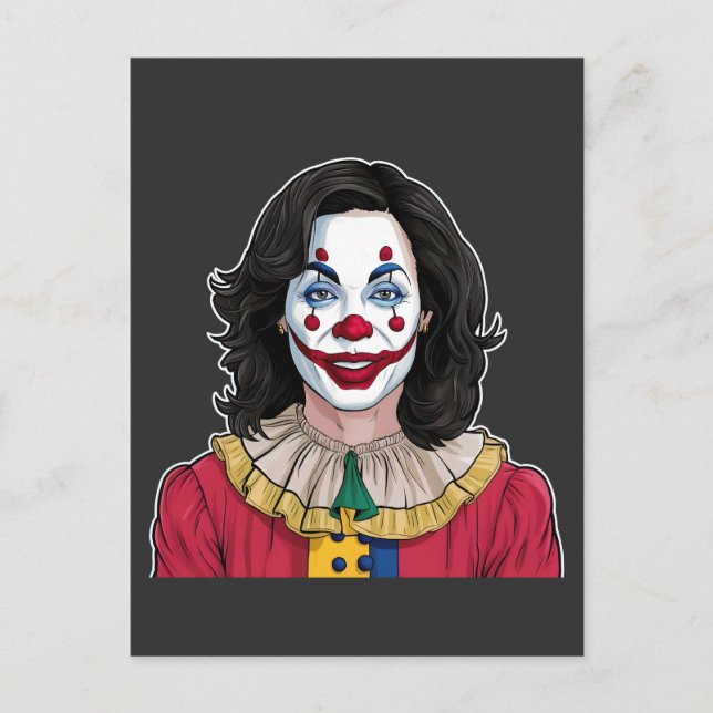 Kamala Harris Spooky Halloween Clownwahl 2024 Einladungspostkarte (Vorderseite)