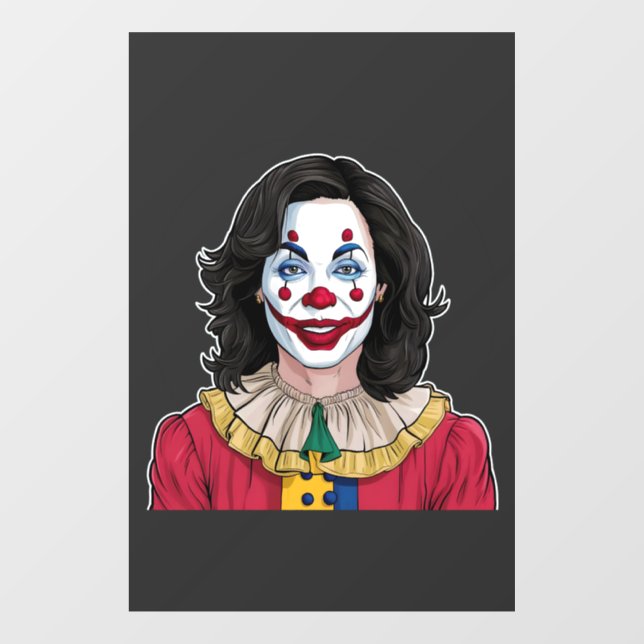 Kamala Harris Spooky Halloween Clownwahl 2024 Fensteraufkleber (Blatt)
