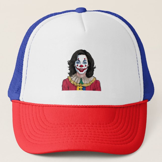 Kamala Harris Spooky Halloween Clownwahl 2024 Truckerkappe (Vorderseite)