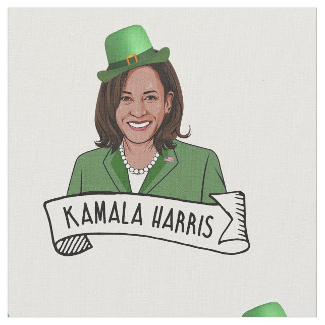 Kamala Harris St. Patrick's Day Stoff (Nahaufnahme)