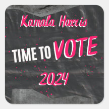 Kamala Harris Sticker. Schwarze Farbe. Quadrat