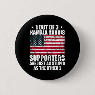 Kamala Harris Stupid Joke American Flag Usa Funny Button