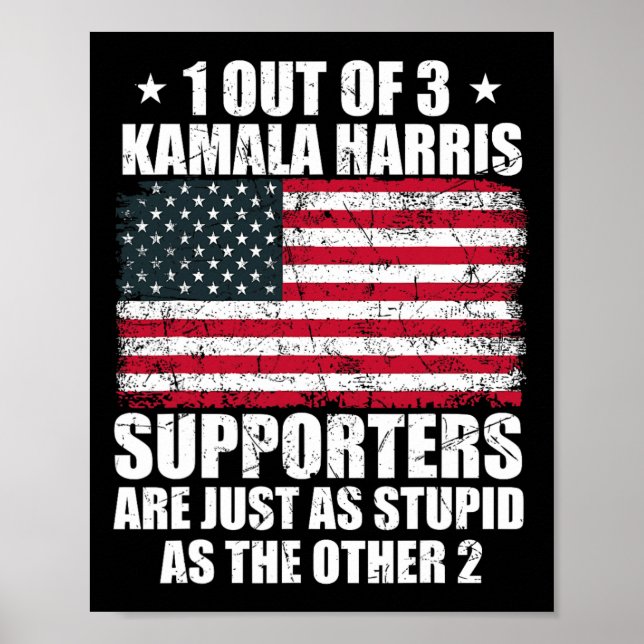 Kamala Harris Stupid Joke American Flag Usa Funny Poster (Vorne)