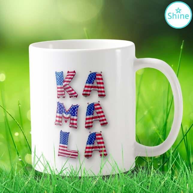 Kamala Harris Supporter USA Flag Balloon Alphabets Kaffeetasse (Von Creator hochgeladen)