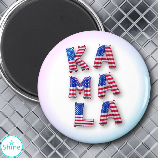Kamala Harris Supporter USA Flag Balloon Alphabets Magnet (Von Creator hochgeladen)