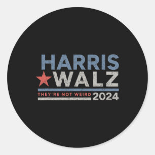 Kamala Harris Tim W Not Weird Runder Aufkleber