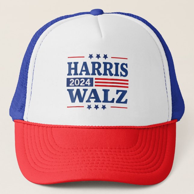 Kamala Harris Tim Waltz Walz 2024 Harris Waltz 24 Truckerkappe (Vorderseite)