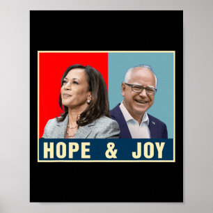 Kamala Harris Tim Walz 2024 Hoffnung und Freude Poster