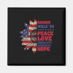 Kamala Harris Tim Walz 2024 Peace Lgbt Harris Walz Magnet