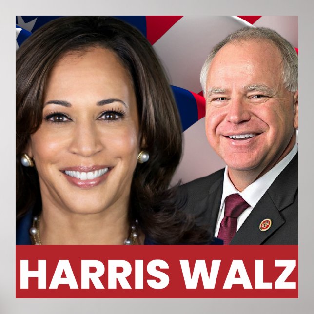 Kamala Harris Tim Walz 2024 Poster (Vorne)