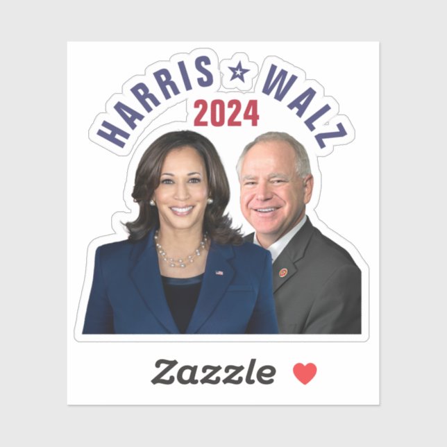 Kamala Harris Tim Walz 2024 Präsident Vice Fotos Aufkleber (Blatt)