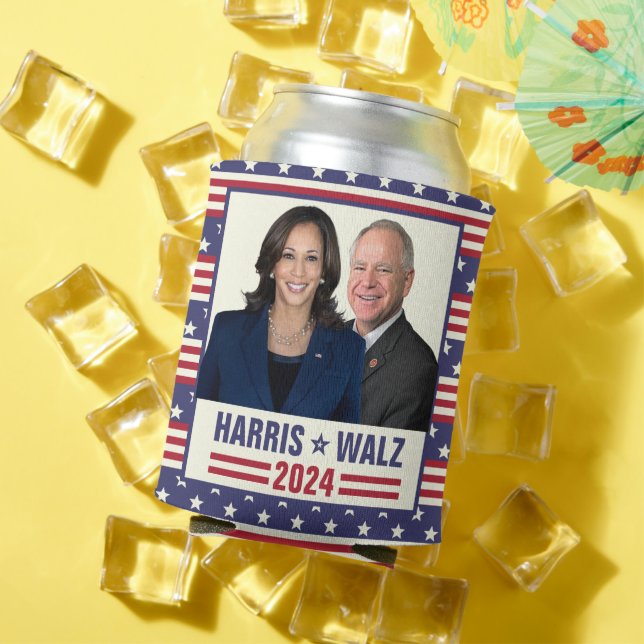 Kamala Harris Tim Walz 2024 Präsident Vice Fotos Dosenkühler (In Situ Sommer)