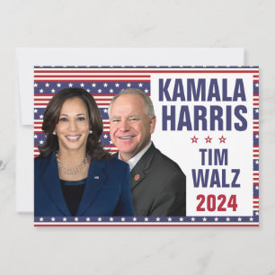 Kamala Harris Tim Walz 2024 Präsident Vice Fotos Einladung