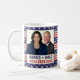 Kamala Harris Tim Walz 2024 Präsident Vice Fotos Kaffeetasse