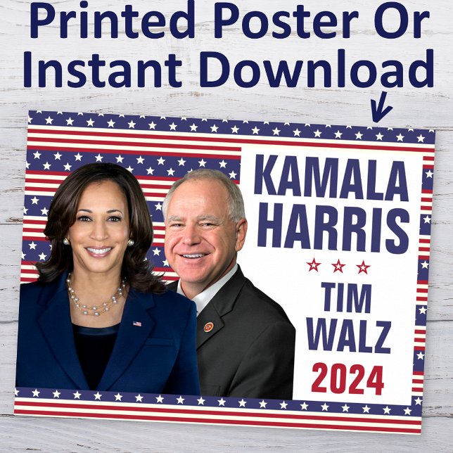 Kamala Harris Tim Walz 2024 Präsident Vice Fotos Poster (Von Creator hochgeladen)