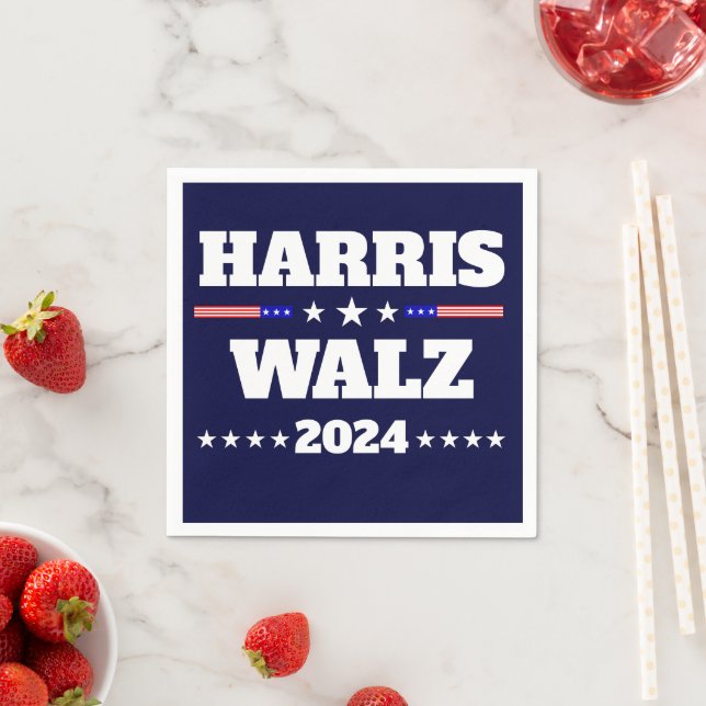 Kamala Harris Tim Walz 2024 US-Präsidentschaftskam Serviette (Beispiel)