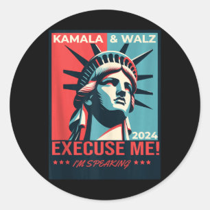 Kamala Harris Tim Walz 2024 Wahl Runder Aufkleber