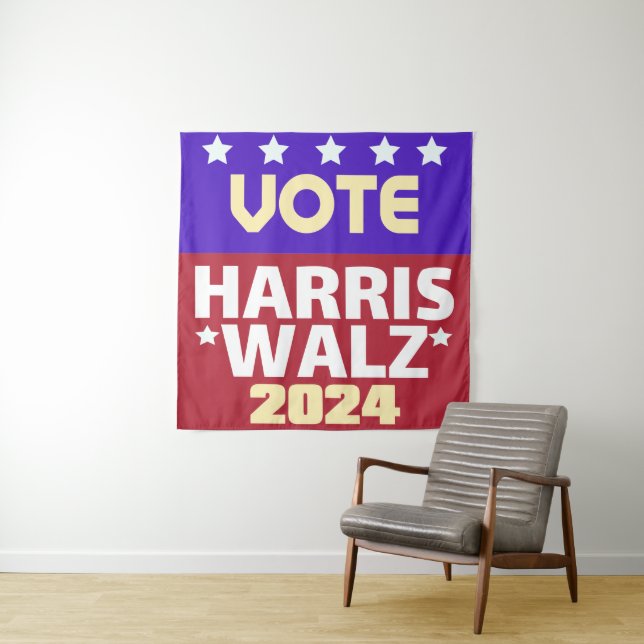 Kamala Harris Tim Walz 2024 Wandteppich (Beispiel)
