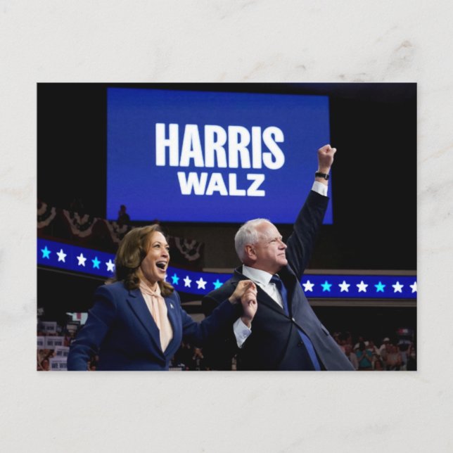 Kamala Harris Tim Walz Banner Postkarte (Vorderseite)