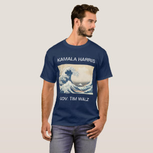 KAMALA HARRIS TIM WALZ BLAUE WAVE T - Shirt