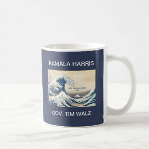 KAMALA HARRIS TIM WALZ BLUE WAVE 2024 KAFFEETASSE