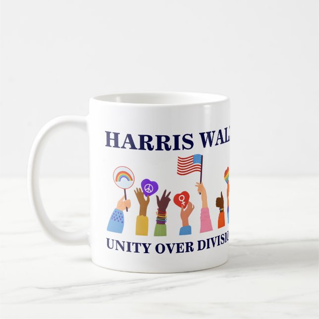 Kamala Harris Tim Walz Einheit Kaffeetasse (Links)