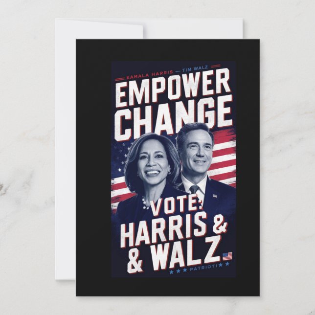 Kamala Harris & Tim Walz Einladung (Vorderseite)