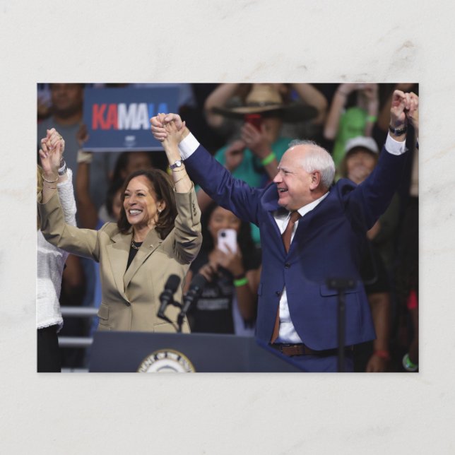 Kamala Harris & Tim Walz Postkarte (Vorderseite)