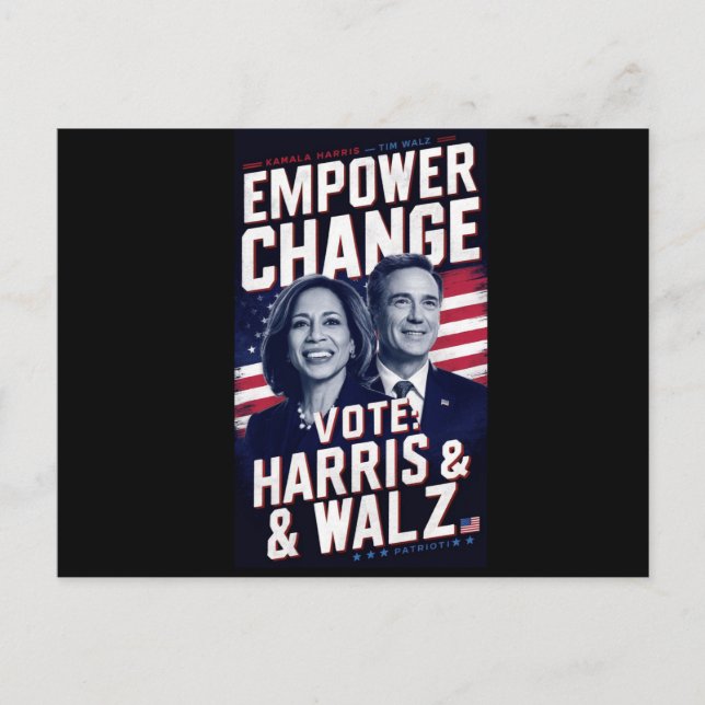 Kamala Harris & Tim Walz Postkarte (Vorderseite)
