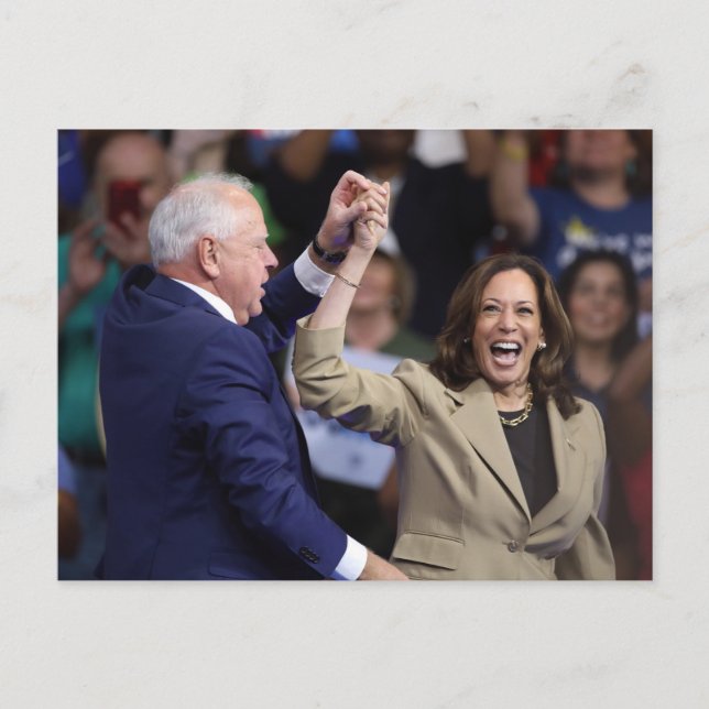 Kamala Harris & Tim Walz Postkarte (Vorderseite)