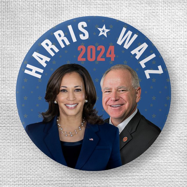 Kamala Harris Tim Walz Präsident Vice-Fotos 2024 Button (Von Creator hochgeladen)