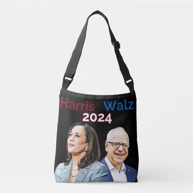 Kamala Harris Tim Walz Wahl 2024 Tote Bag Tragetaschen Mit Langen Trägern (Vorderseite)
