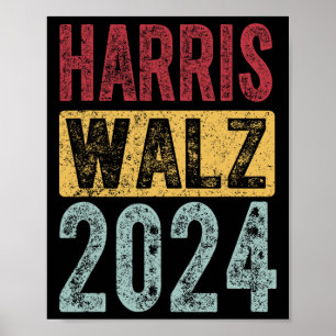 Kamala Harris Tim Walz Waltz Harris Walz 202 Poster