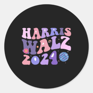 Kamala Harris Tim Walz Waltz Harris Walz 202 Runder Aufkleber