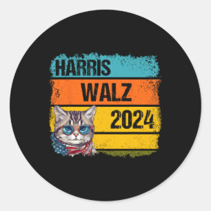 Kamala Harris Tim Walz Waltz Harris Walz 202 Runder Aufkleber