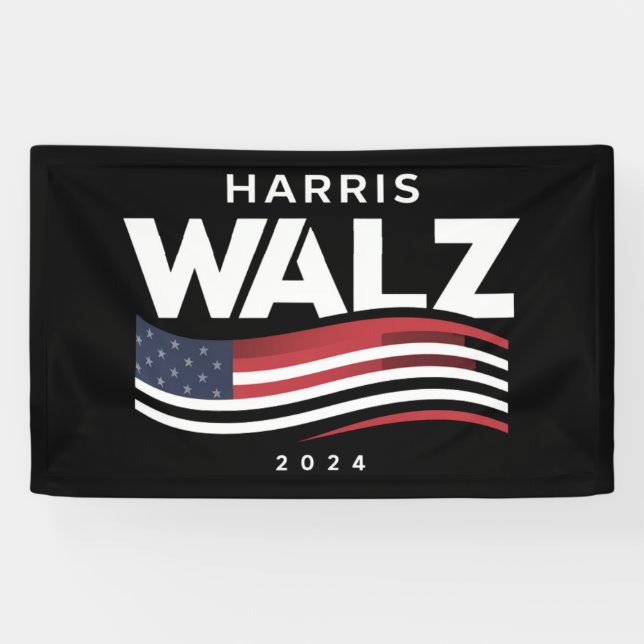 Kamala Harris Tim Walz Waltz Wahl 2024 Banner (Horizontal)