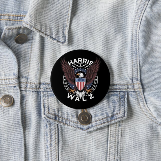 Kamala Harris Tim Walz Waltz Wahl 2024 Button (Beispiel)