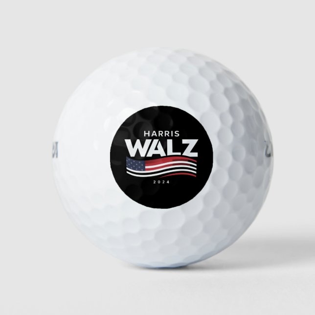 Kamala Harris Tim Walz Waltz Wahl 2024 Golfball (Vorderseite)