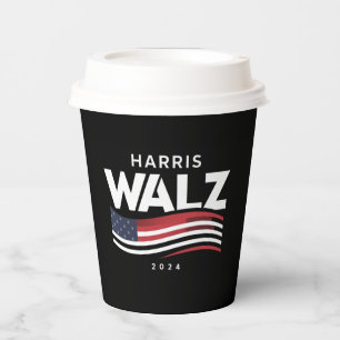Kamala Harris Tim Walz Walzer 2024 Wahl Pappbecher