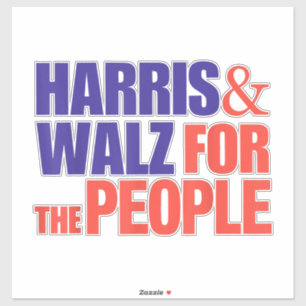 Kamala Harris Tim Walz Walzer Für Das Volk 2024 Aufkleber