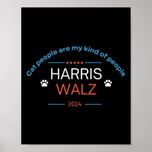 Kamala Harris Tim Wheimer 2024 Cat People sind mei Poster