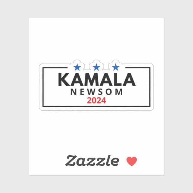 Kamala Harris und Gavin Newsom 2024 USA Wahl Aufkleber (Blatt)